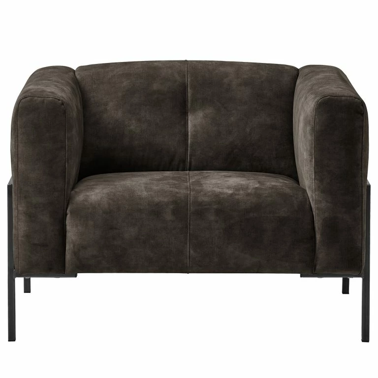 Loftscape Mørteens Fauteuil Vernioz – Tissu – Tissu Adela: Gris Marron