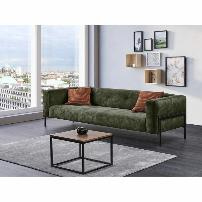 Loftscape Mørteens Grand Canapé Vernioz – Tissu – Tissu Adela: Vert Mousse