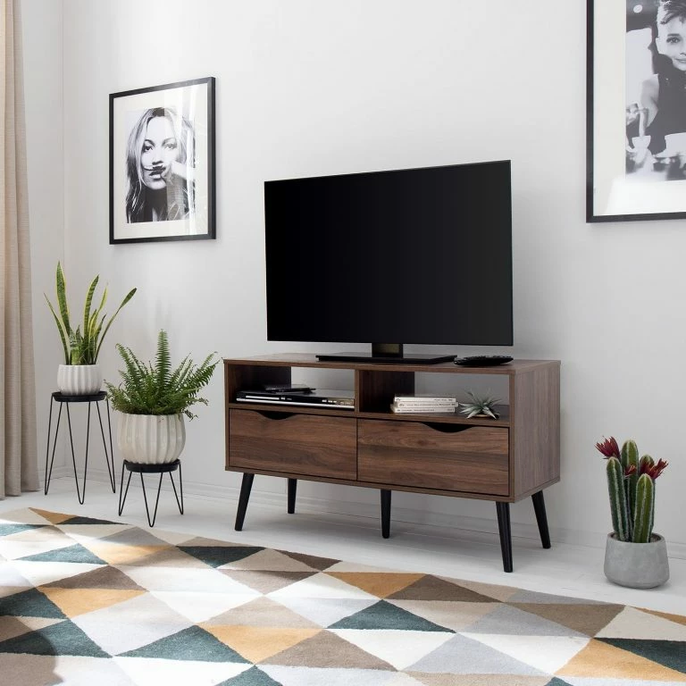 Loftscape Mørteens Meuble TV Gjora II – Partiellement En Hévéa Massif – Noyer