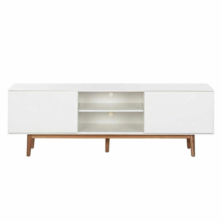 Loftscape Mørteens Meuble TV Lindholm – Partiellement En Chêne Massif – Blanc – 180 X 45 Cm