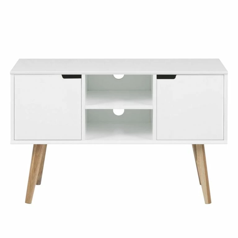 Loftscape Mørteens Meuble TV Nees – Partiellement En Chêne Massif – Blanc