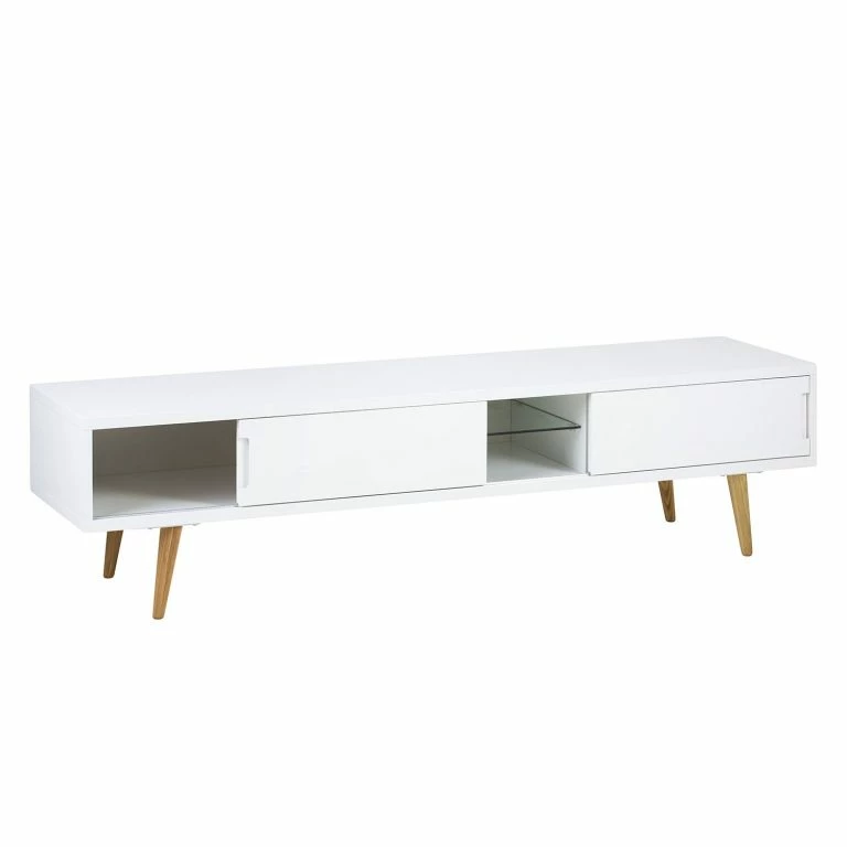 Loftscape Mørteens Meuble TV Roskilde – Frêne Partiellement Massif Blanc