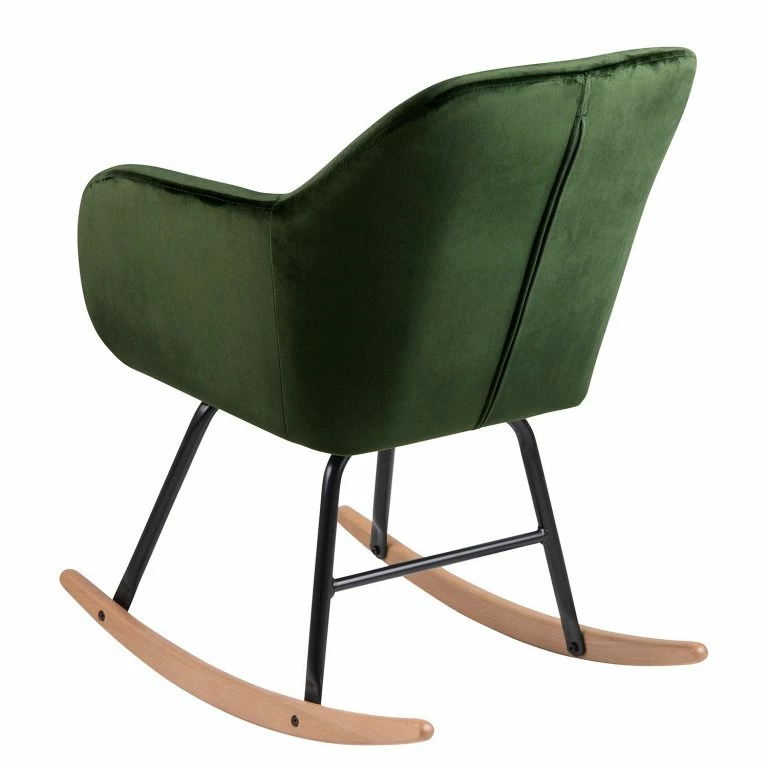 Loftscape Mørteens Rocking Chair Bolands II – Velours/ Métal – Vert Sapin