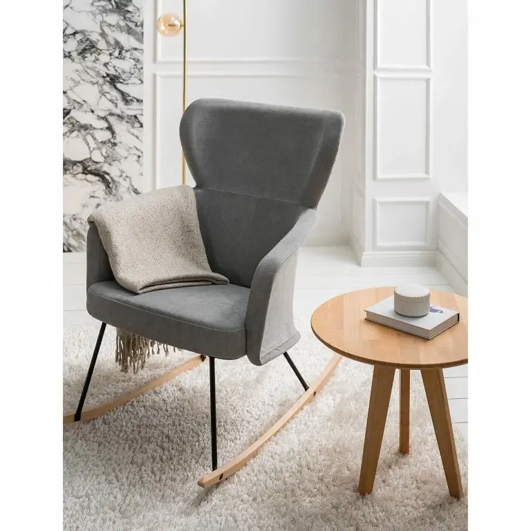 Loftscape Mørteens Rocking Chair Felin – Tissu / Métal / Hêtre Massif – Gris / Noir / Hêtre
