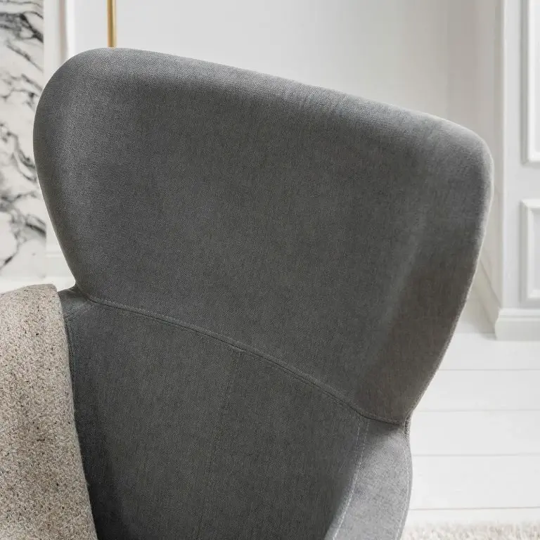 Loftscape Mørteens Rocking Chair Felin – Tissu / Métal / Hêtre Massif – Gris / Noir / Hêtre