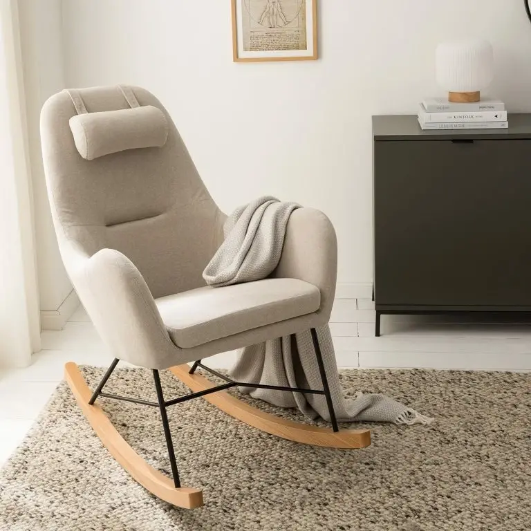 Loftscape Mørteens Rocking Chair Harpster – Tissu – Cappuccino