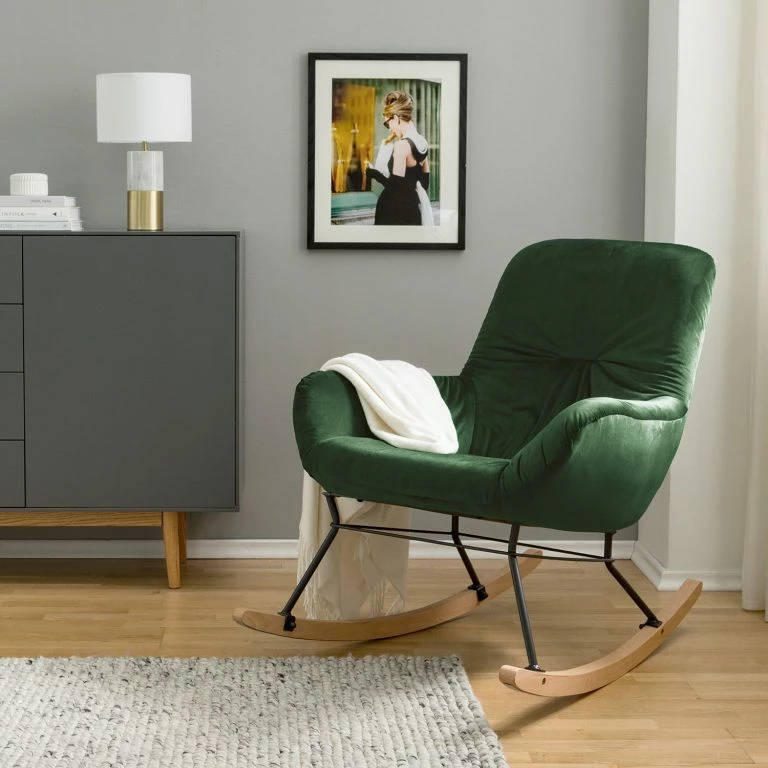 Loftscape Mørteens Rocking Chair Miles – Velours – Vieux Vert