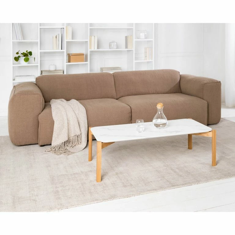 Loftscape Mørteens Table Basse Coombe – Imitation Marbre Blanc