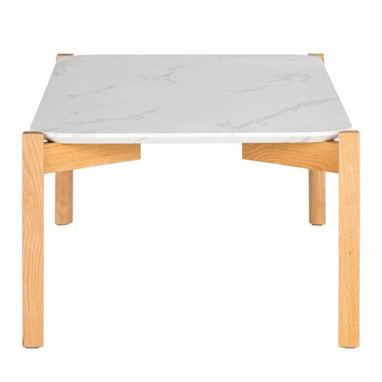 Loftscape Mørteens Table Basse Coombe – Imitation Marbre Blanc