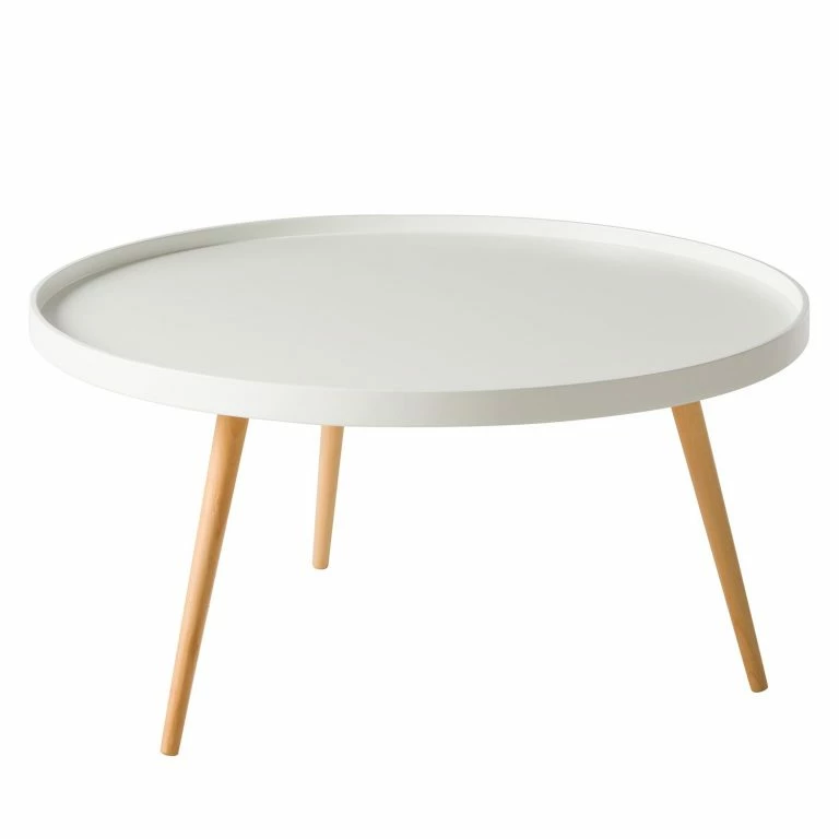 loftscape Mørteens Table basse Flicka I – Partiellement en hêtre massif – Blanc mat