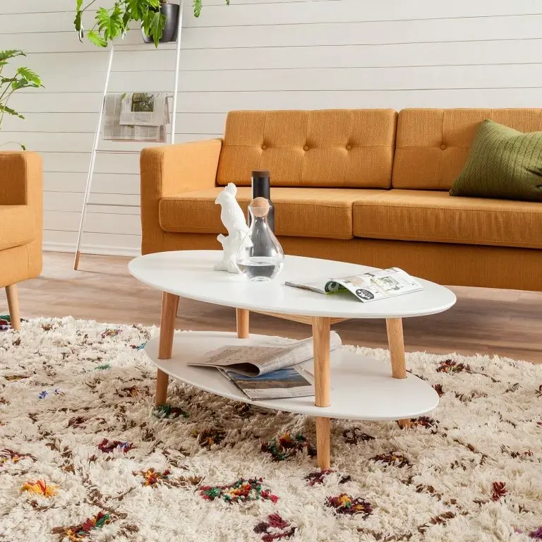 Loftscape Mørteens Table Basse Lindholm – Partiellement En Chêne Massif – Blanc