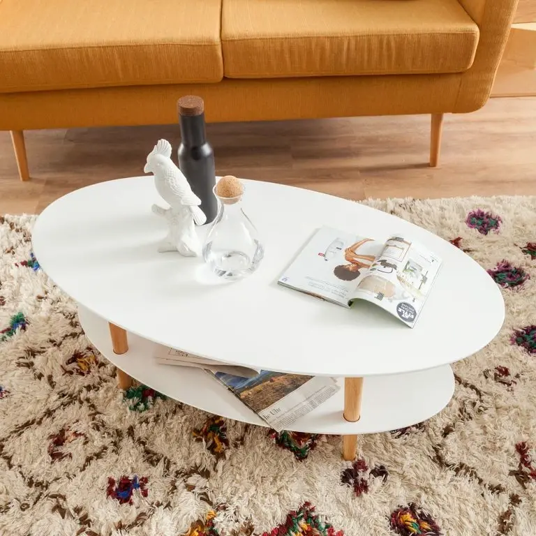 Loftscape Mørteens Table Basse Lindholm – Partiellement En Chêne Massif – Blanc