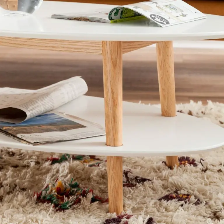 Loftscape Mørteens Table Basse Lindholm – Partiellement En Chêne Massif – Blanc
