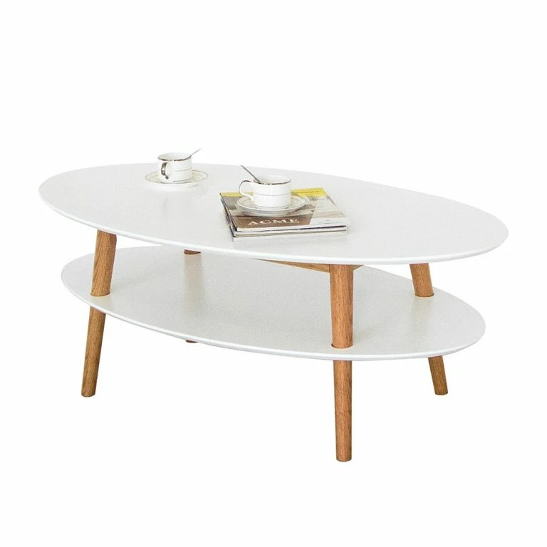 loftscape Mørteens Table basse Lindholm – Partiellement en chêne massif – Blanc