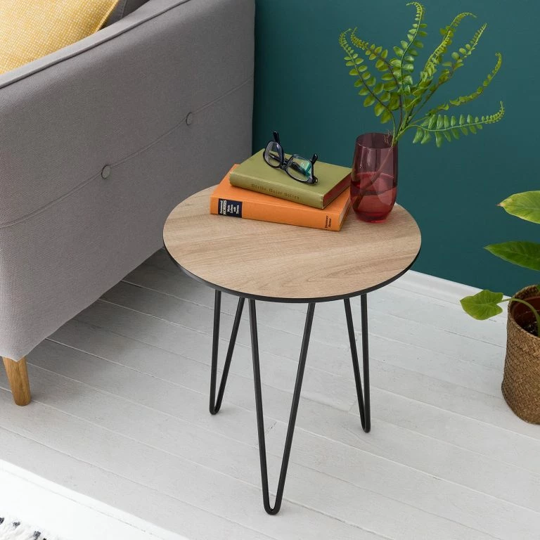 Loftscape Mørteens Table D’appoint Kess I – Imitation Chêne Marron Clair / Noir