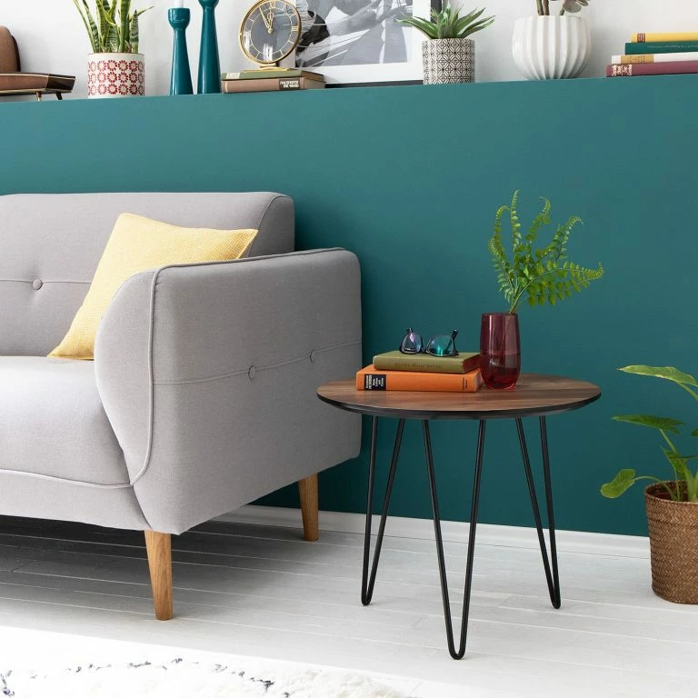 Loftscape Mørteens Table D’appoint Kess II – Imitation Chêne Vintage Marron Foncé / Noir