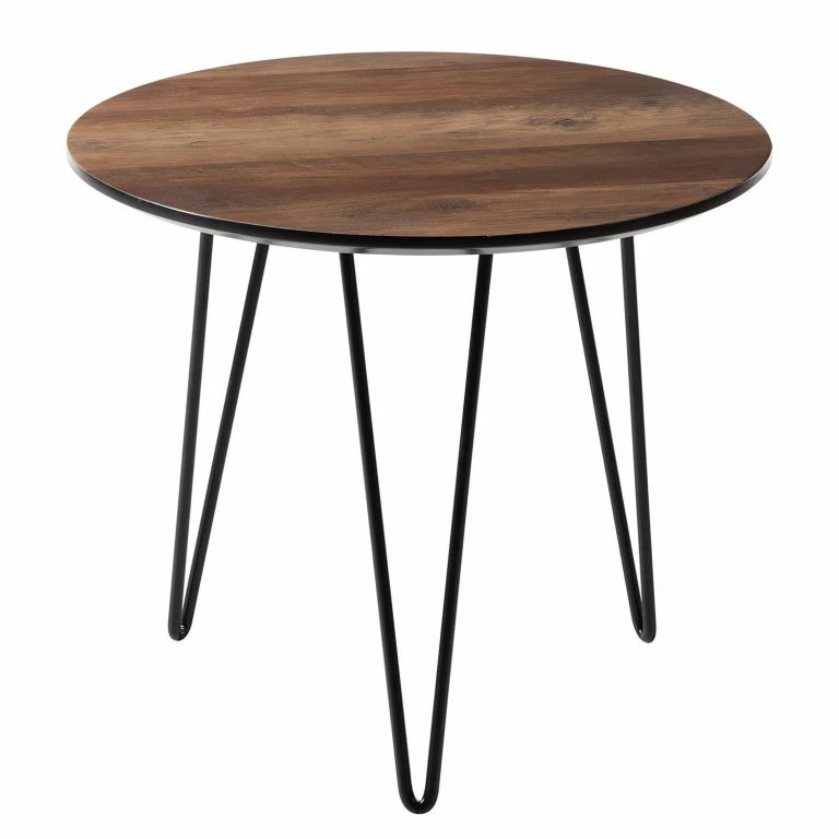 Loftscape Mørteens Table D’appoint Kess II – Imitation Chêne Vintage Marron Foncé / Noir