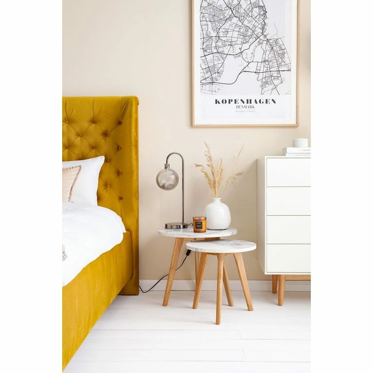 Loftscape Mørteens Table Dappoint Nilla II (2 éléments) – Imitation Marbre Blanc