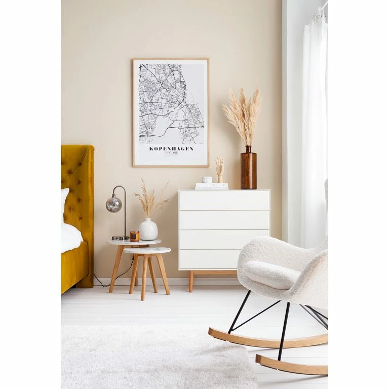 Loftscape Mørteens Table Dappoint Nilla II (2 éléments) – Imitation Marbre Blanc