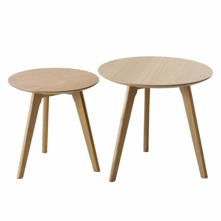Loftscape Mørteens Table D’appoint Nilla III (2 éléments) – Chêne Partiellement Massif