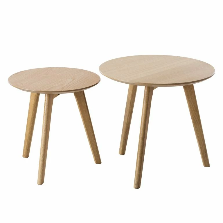 loftscape Mørteens Table d’appoint Nilla III (2 éléments) – Chêne partiellement massif