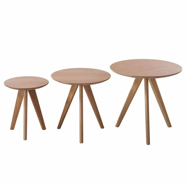 Loftscape Mørteens Table D’appoint Past II (3 éléments) – Chêne Partiellement Massif