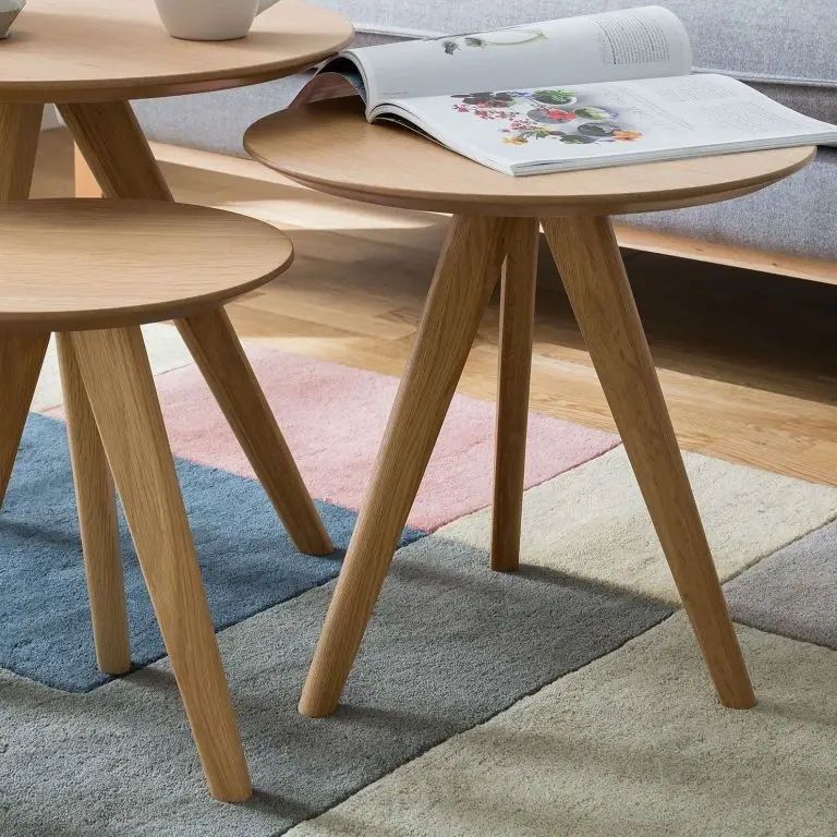 Loftscape Mørteens Table D’appoint Past II (3 éléments) – Chêne Partiellement Massif