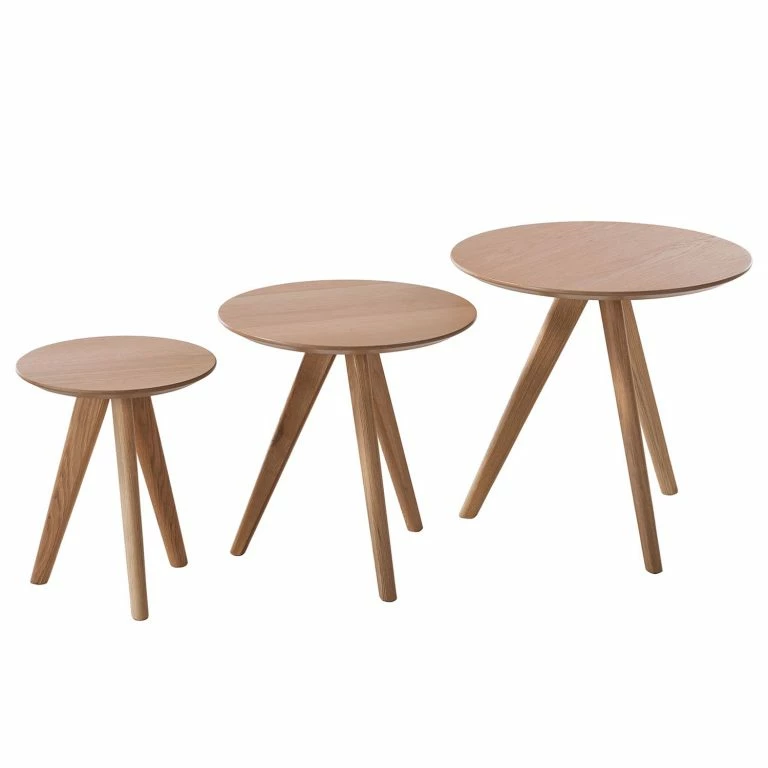 Loftscape Mørteens Table D’appoint Past II (3 éléments) – Chêne Partiellement Massif