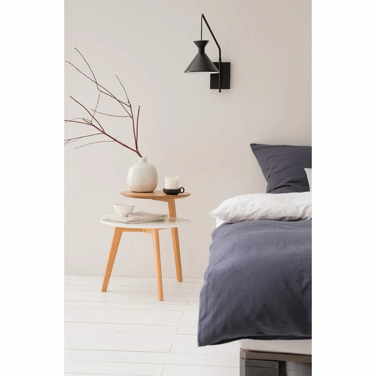 Loftscape Mørteens Table D’appoint Wolka – Chêne Partiellement Massif – Chêne / Blanc