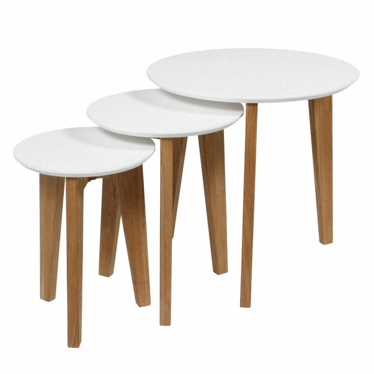 Loftscape Mørteens Tables D’appoint Albina (3 éléments) – Partiellement En Chêne Massif