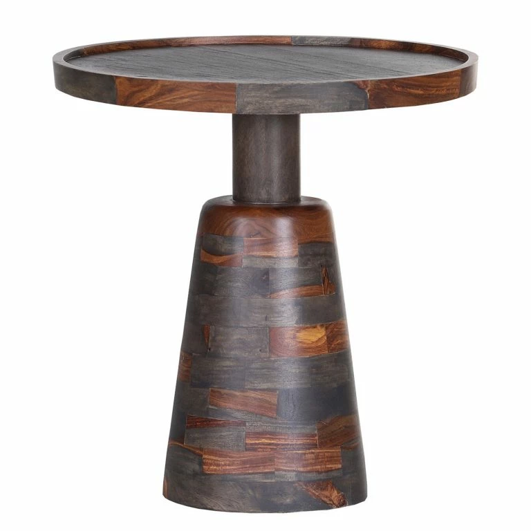 loftscape Naturoo Bout de canapé Brookwood V – Placage en pierre véritable / Sheesham massif – Sheesham / Sheesham bleu gris