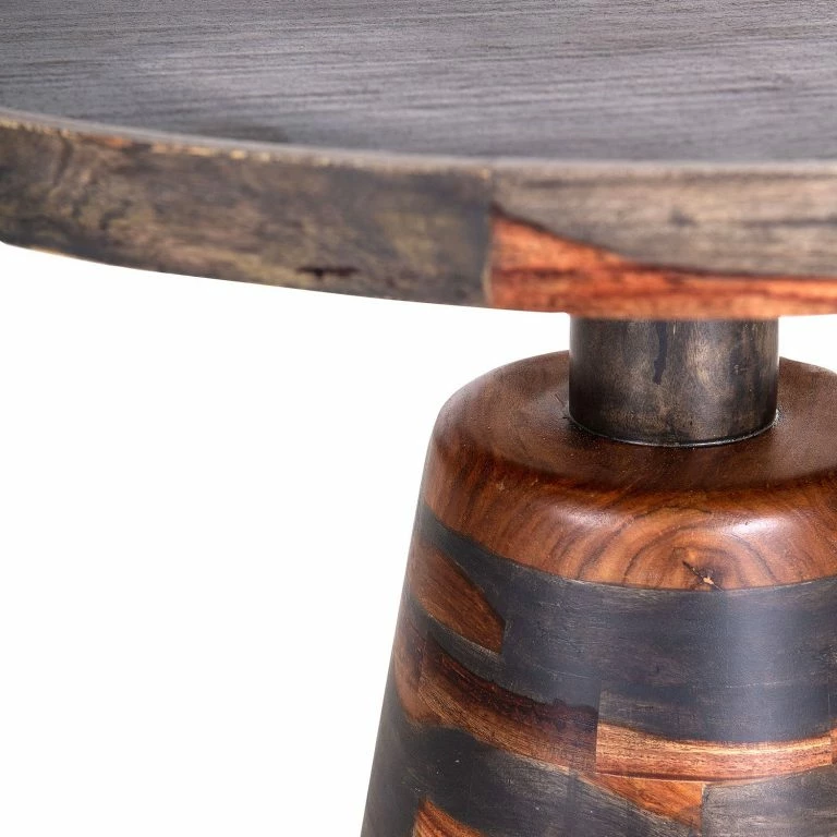 Loftscape Naturoo Bout De Canapé Brookwood VI – Placage En Pierre Véritable / Sheesham Massif – Sheesham / Sheesham Bleu Gris