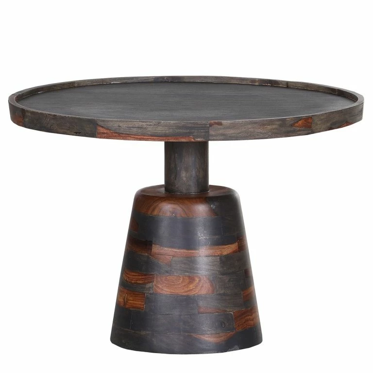 loftscape Naturoo Bout de canapé Brookwood VI – Placage en pierre véritable / Sheesham massif – Sheesham / Sheesham bleu gris