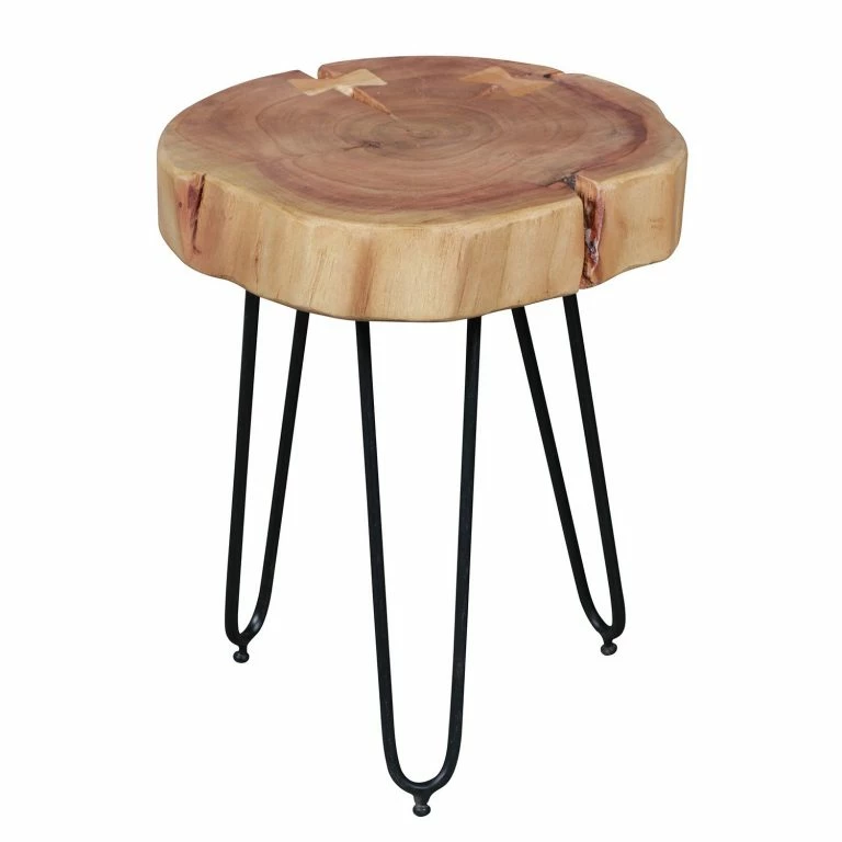 loftscape Naturoo Bout de canapé Loudet – Acacia massif / Métal – Acacia / Noir