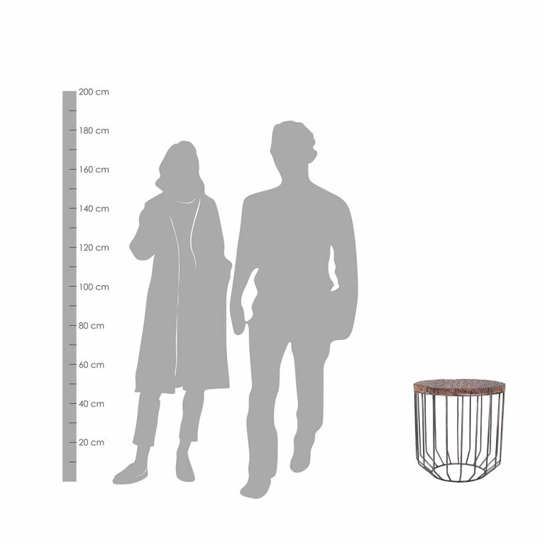 Loftscape Naturoo Bout De Canapé Malakoff – Manguier Massif / Métal – Manguier Foncé / Noir