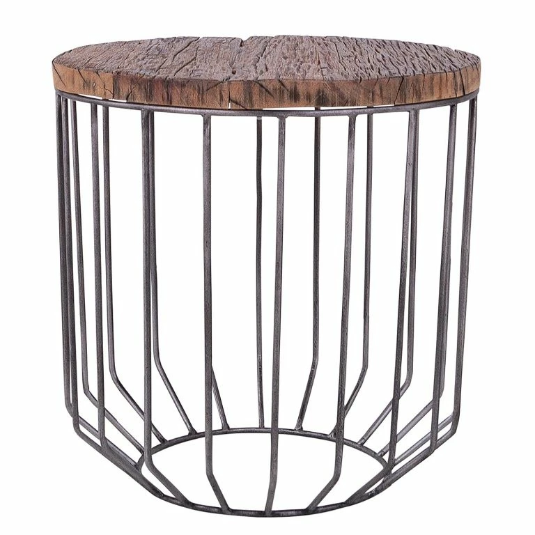 Loftscape Naturoo Bout De Canapé Malakoff – Manguier Massif / Métal – Manguier Foncé / Noir