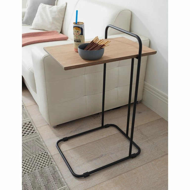 Loftscape Naturoo Bout De Canapé Mustvee – Placage En Bois Véritable / Métal