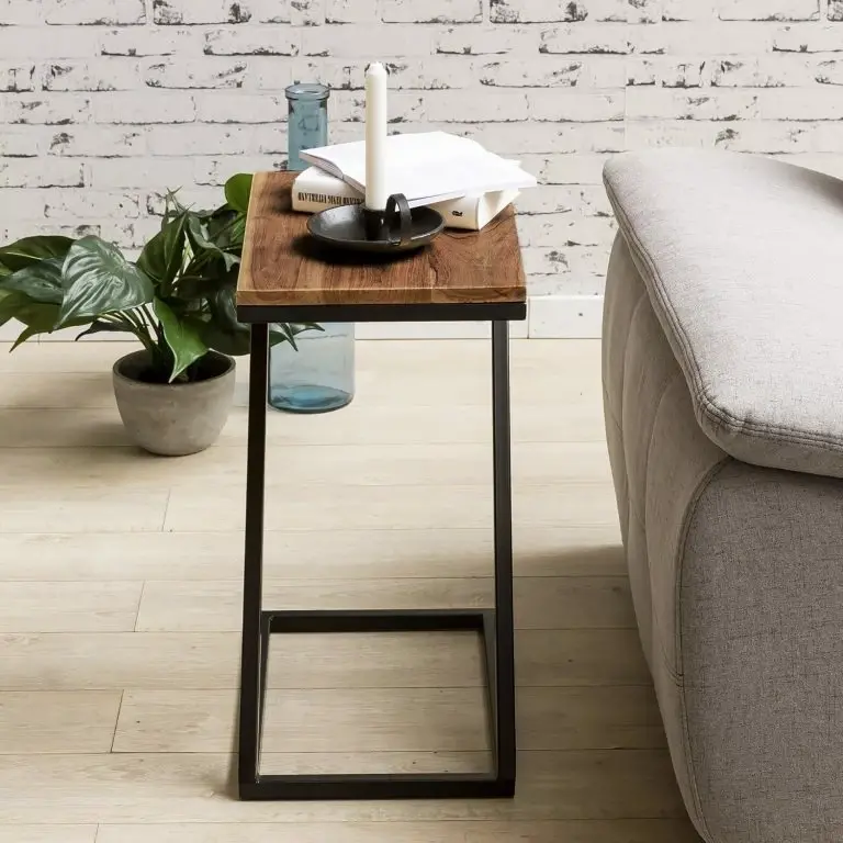 Loftscape Naturoo Bout De Canapé Verrieres – Sheesham Massif / Métal – Sheesham / Noir