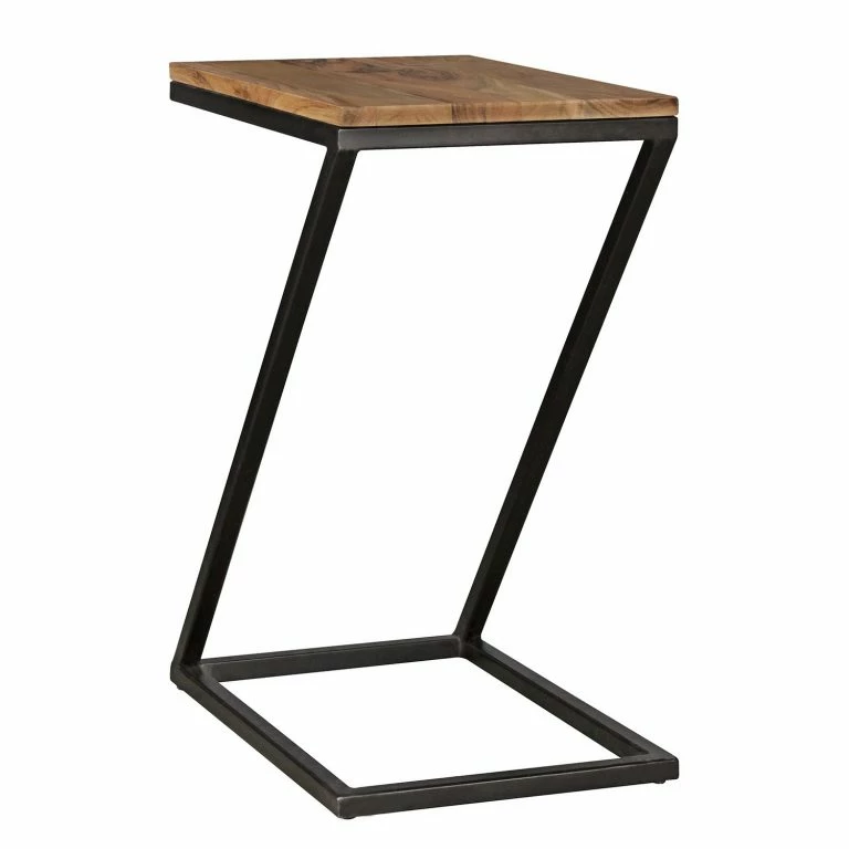 loftscape Naturoo Bout de canapé Verrieres – Sheesham massif / Métal – Sheesham / Noir