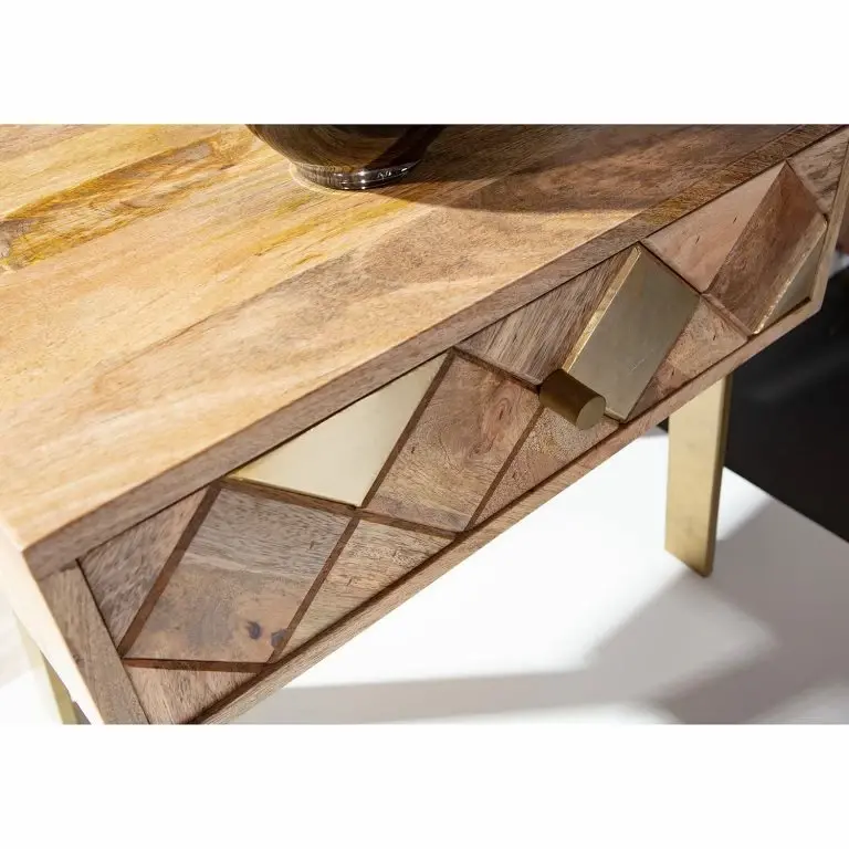 Loftscape Naturoo Bout De Canapé Yearby – Manguier Massif – Manguier / Doré