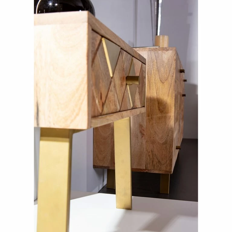 Loftscape Naturoo Bout De Canapé Yearby – Manguier Massif – Manguier / Doré