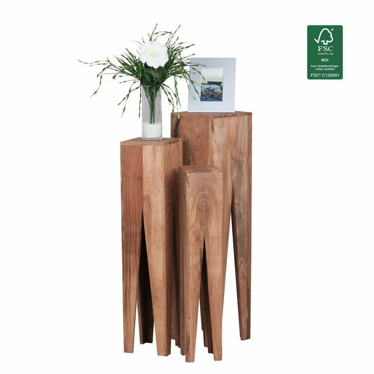 Loftscape Naturoo Bouts De Canapé Dandrige (lot De 3) – Acacia Massif