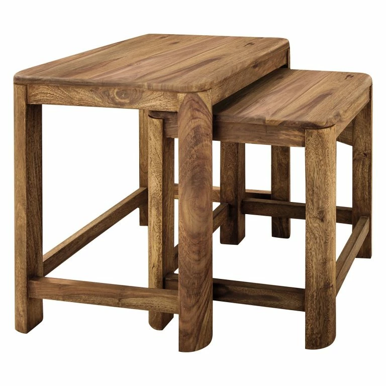 loftscape Naturoo Bouts de canapé Gaspar (2 éléments) – Sheesham massif