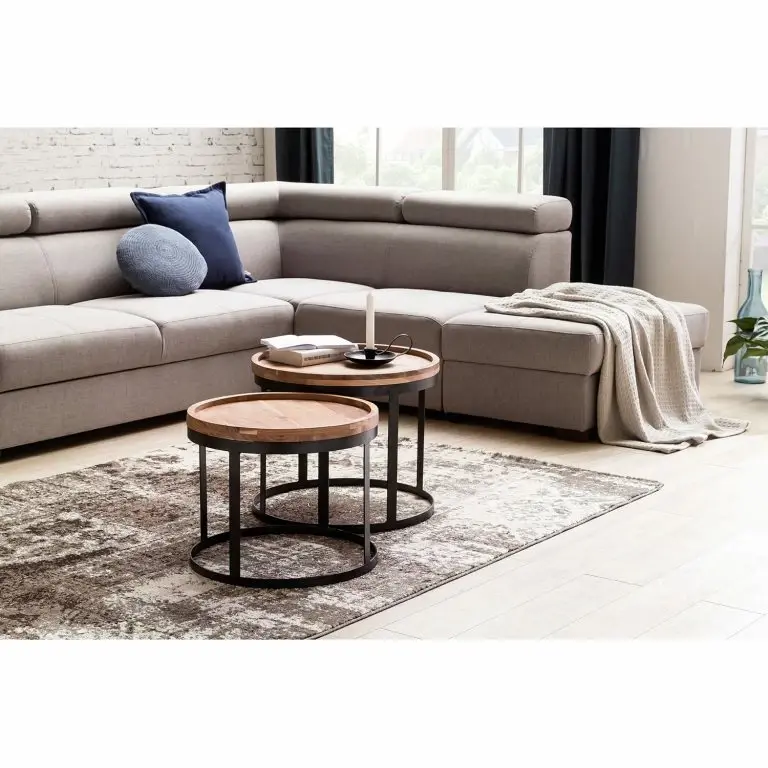 Loftscape Naturoo Bouts De Canapé Palos I (lot De 2) – Acacia Massif / Métal – Acacia / Noir