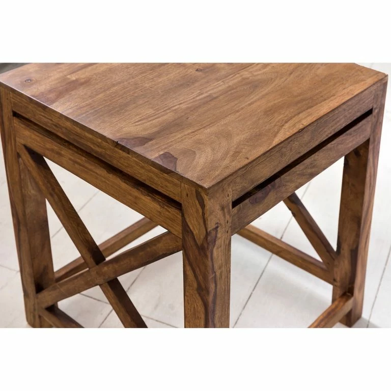 Loftscape Naturoo Bouts De Canapé Ridgely (lot De 2) – Sheesham Massif