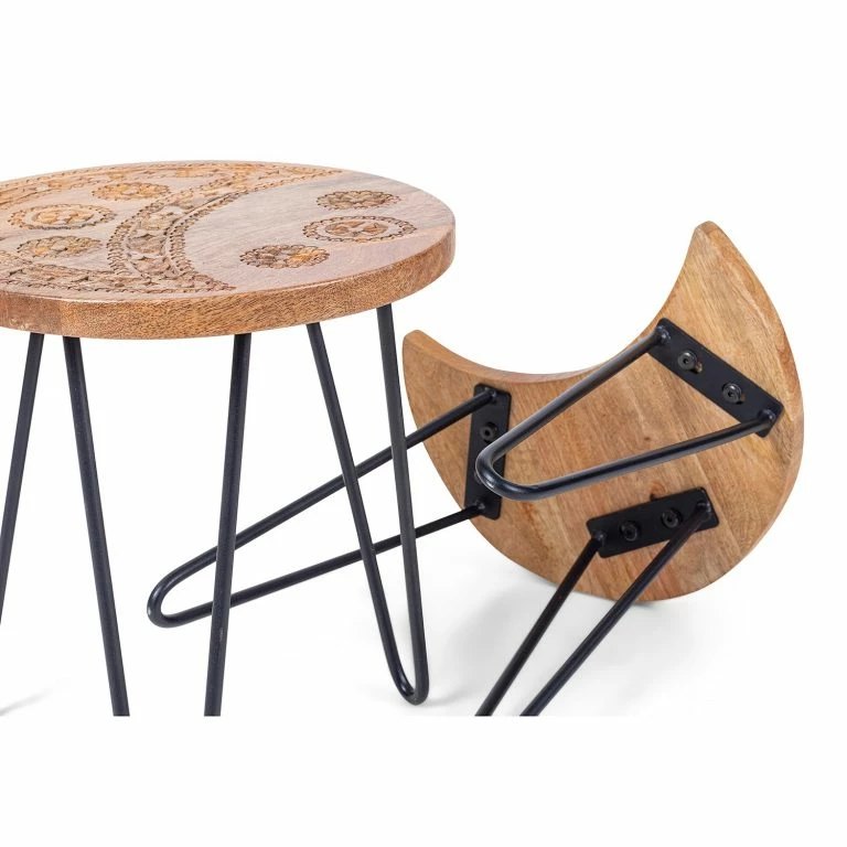 Loftscape Naturoo Bouts De Canapé Vigo (2 éléments) – Manguier Massif / Métal – Manguier / Noir