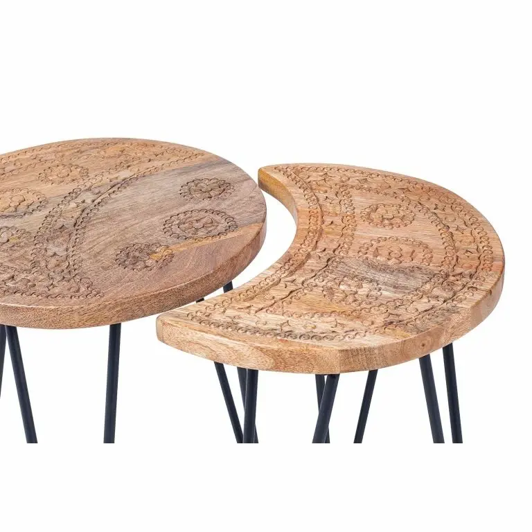 Loftscape Naturoo Bouts De Canapé Vigo (2 éléments) – Manguier Massif / Métal – Manguier / Noir