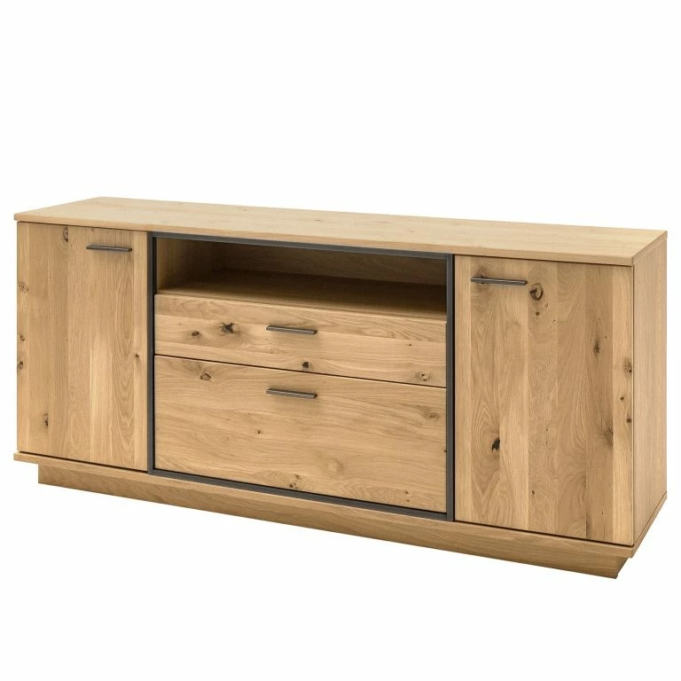 loftscape Naturoo Buffet Doora – Partiellement en chêne à nœuds massif – Chêne à nœuds Bianco / Graphite