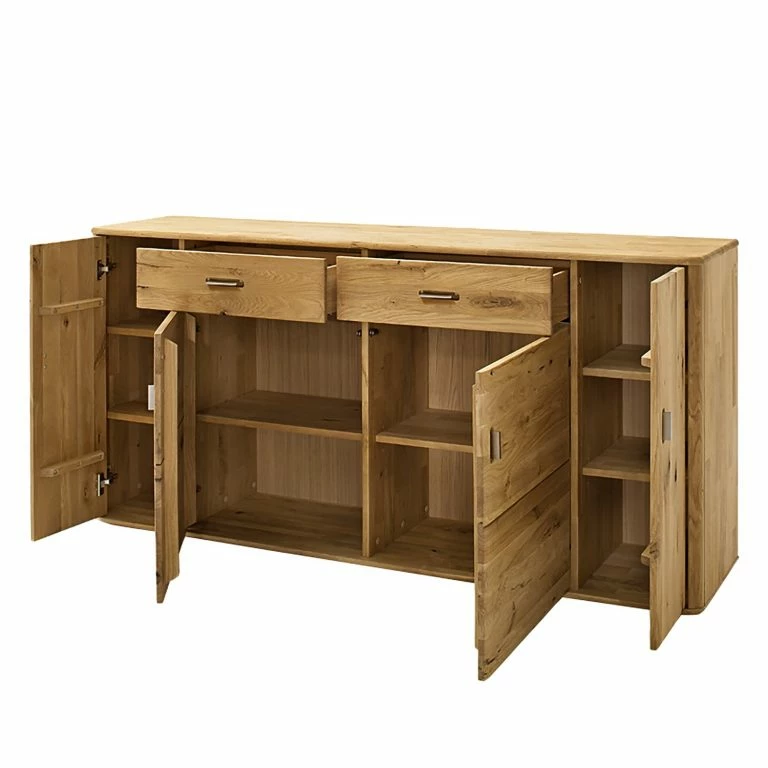 Loftscape Naturoo Buffet Forge II – Partiellement En Chêne Massif – Chêne De Poutre Bianco / Imitation Chêne Bianco