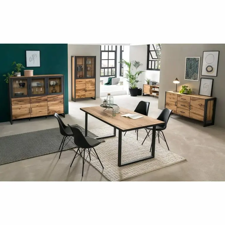 Loftscape Naturoo Buffet Ironwood I – Placage En Bois Véritable / Métal – Chêne Vieilli / Gris